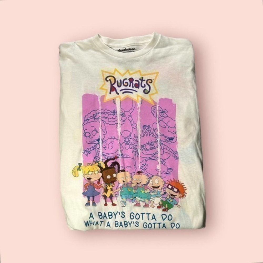 Nickelodeon Rugrats Oversized Graphic Long Sleeve Tshirt Size XS - "Wesley"